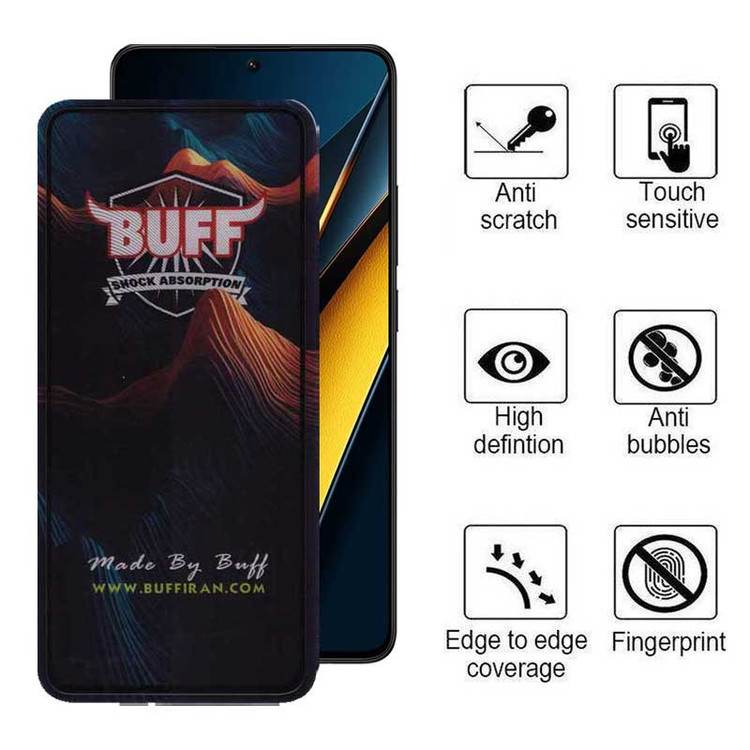 محافظ صفحه نمایش 5D بوف مدل Mountain-G مناسب برای گوشی موبایل شیائومی Poco X6 Pro 5G / Poco X6 5G / Poco M6 Pro 4G