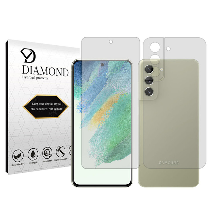 محافظ صفحه نمایش شفاف دیاموند مدل Tough مناسب برای گوشی موبایل سامسونگ Galaxy S21 FE 5G به همراه محافظ پشت گوشی