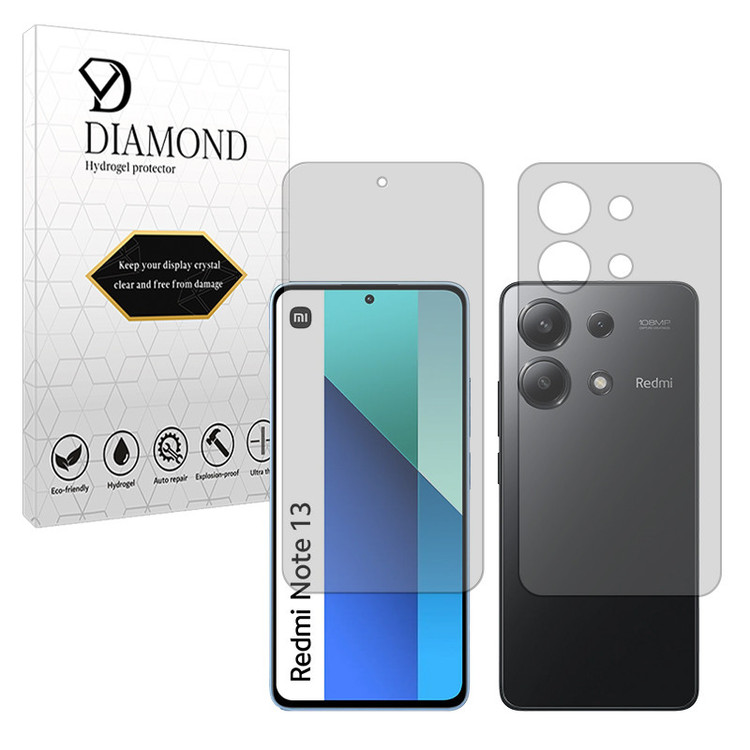 محافظ صفحه نمایش مات دیاموند مدل Tough مناسب برای گوشی موبایل شیائومی Redmi Note 13 4G به همراه محافظ پشت گوشی