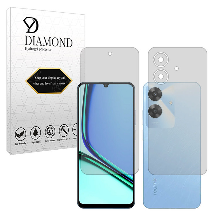 محافظ صفحه نمایش شفاف دیاموند مدل Tough مناسب برای گوشی موبایل ریلمی Note 60 به همراه محافظ پشت گوشی