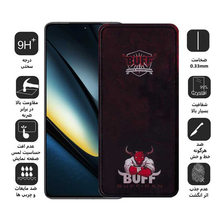 محافظ صفحه نمایش بوف مدل Muscle-Bull-G مناسب برای گوشی موبایل شیائومی Poco F6 Pro/ Poco F6/ Redmi Turbo 3