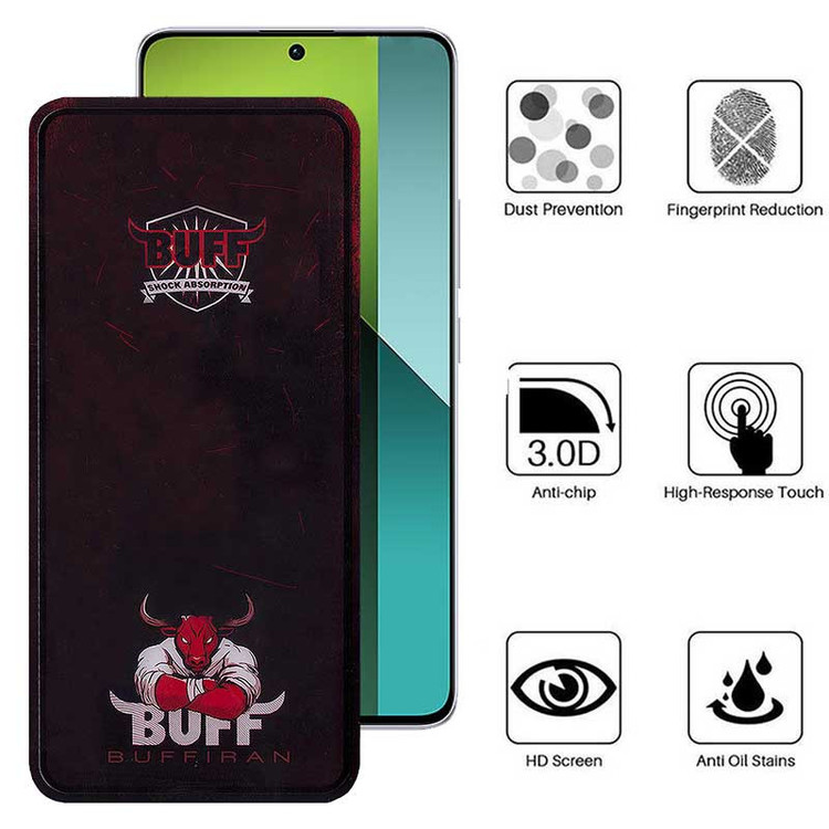محافظ صفحه نمایش بوف مدل Muscle-Bull-G مناسب برای گوشی موبایل شیائومی Redmi Note 13 4G / 5G / Note 13 Pro 4G / 5G / Note 13R Pro
