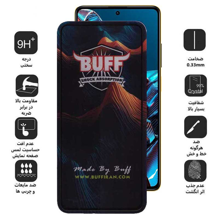 محافظ صفحه نمایش بوف مدل Mountain-G مناسب برای گوشی موبایل شیائومی Poco X5 Pro / Poco X5 / Poco X4 Pro 5G / Poco X3 Pro / Poco X3 NFC / Poco X3