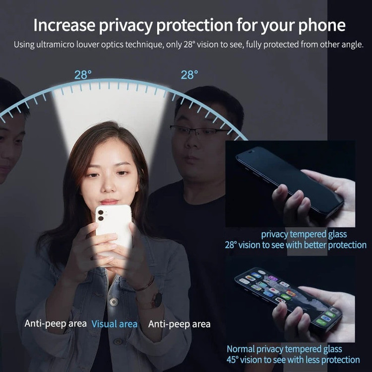 محافظ صفحه نمایش حریم شخصی بوف مدل Privacy مناسب برای گوشی موبایل اپل iPhone 17 Pro / 17 / 16 Pro