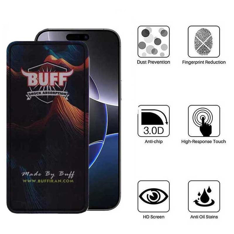 محافظ صفحه نمایش 5D بوف مدل Mountain مناسب برای گوشی موبایل اپل iPhone 16 Pro Max