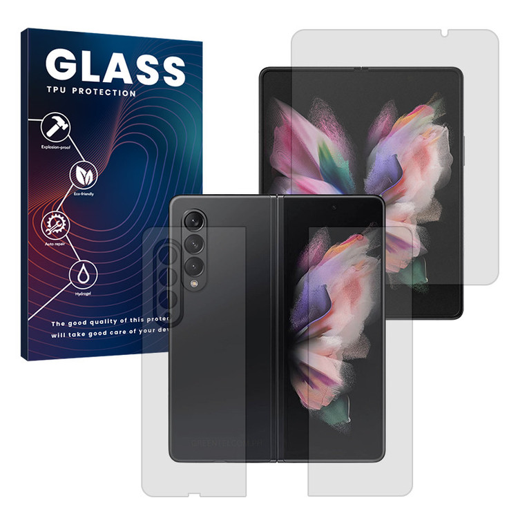 محافظ صفحه نمایش مات گلس مدل Resistant مناسب برای گوشی موبایل سامسونگ Galaxy Z Fold 3 به همراه محافظ پشت گوشی