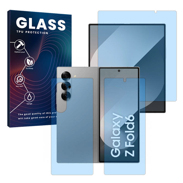 محافظ صفحه نمایش مات ضداشعه آبی گلس مدل Resistant مناسب برای گوشی موبایل سامسونگ Galaxy Z Fold 6 به همراه محافظ پشت گوشی