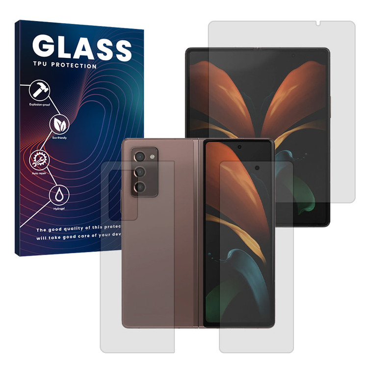 محافظ صفحه نمایش مات گلس مدل Resistant مناسب برای گوشی موبایل سامسونگ Galaxy Z Fold 2 به همراه محافظ پشت گوشی