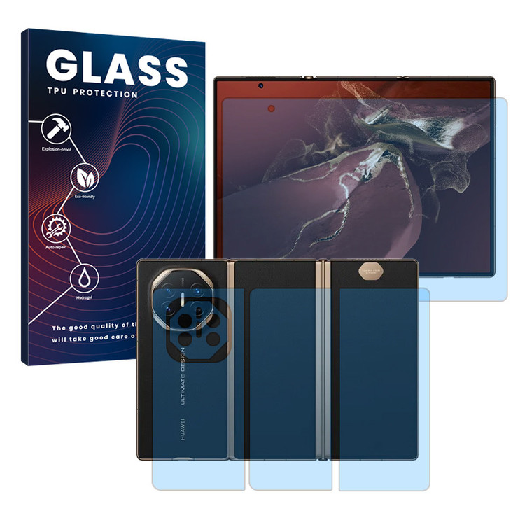 محافظ صفحه نمایش ضداشعه آبی گلس مدل Eye Care مناسب برای گوشی موبایل هوآوی Mate XT Ultimate به همراه محافظ پشت گوشی