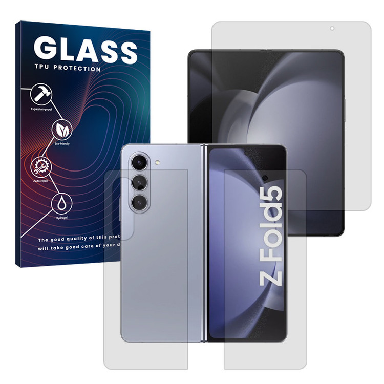 محافظ صفحه نمایش مات گلس مدل Resistant مناسب برای گوشی موبایل سامسونگ Galaxy Z Fold 5 به همراه محافظ پشت گوشی