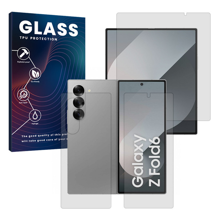 محافظ صفحه نمایش شفاف گلس مدل Resistant مناسب برای گوشی موبایل سامسونگ Galaxy Z Fold 6 به همراه محافظ پشت گوشی