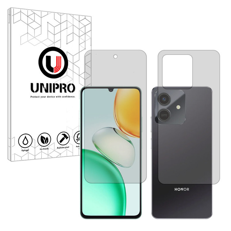 محافظ صفحه نمایش شفاف یونی پرو مدل Explosion Proof مناسب برای گوشی موبایل آنر Play 10 به همراه محافظ پشت گوشی موبایل