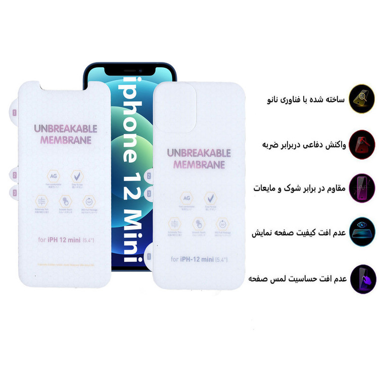 محافظ صفحه نمایش و پشت گوشی مات بوف مدل HgM15 مناسب برای گوشی موبایل اپل iphone 12 Mini