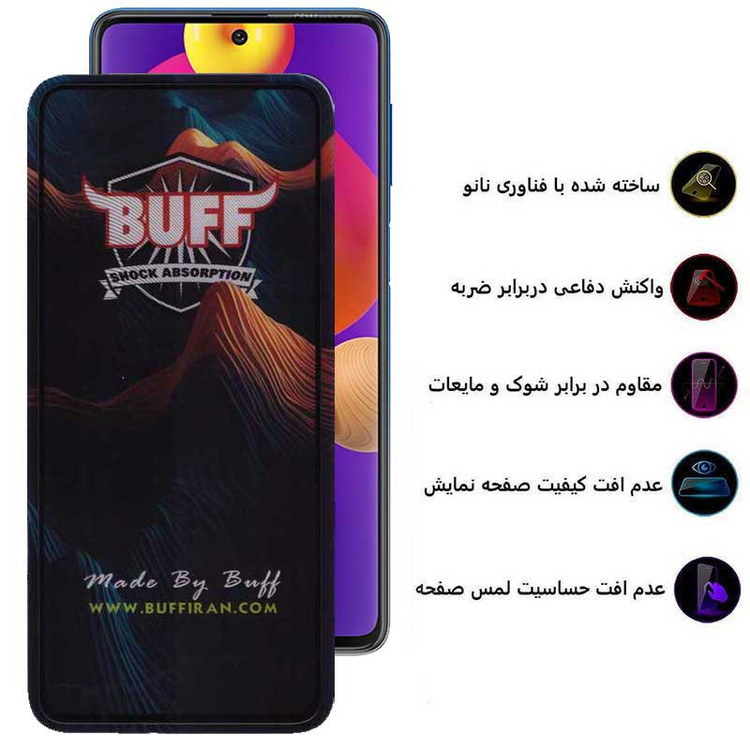 محافظ صفحه نمایش بوف مدل Mountain-G مناسب برای گوشی موبایل سامسونگ Galaxy M62 / F62 / F54 / Galaxy Note 10 Lite / Galaxy S10 Lite