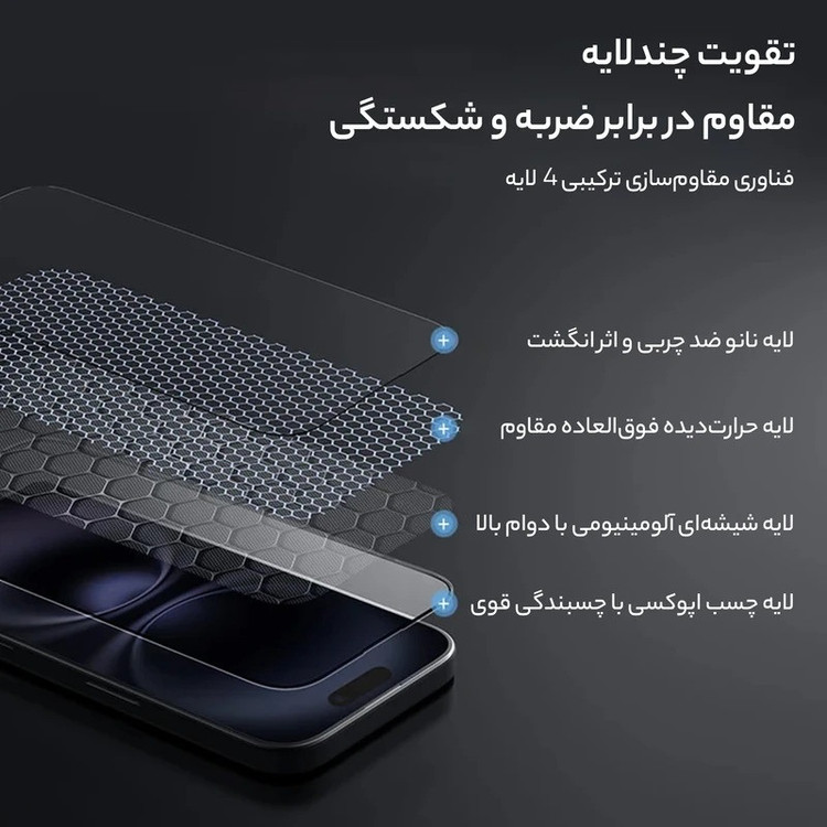 محافظ صفحه نمایش سرامیکی بوف مدل BullRun Crystal Pro مناسب برای گوشی موبایل اپل iPhone 16 Plus