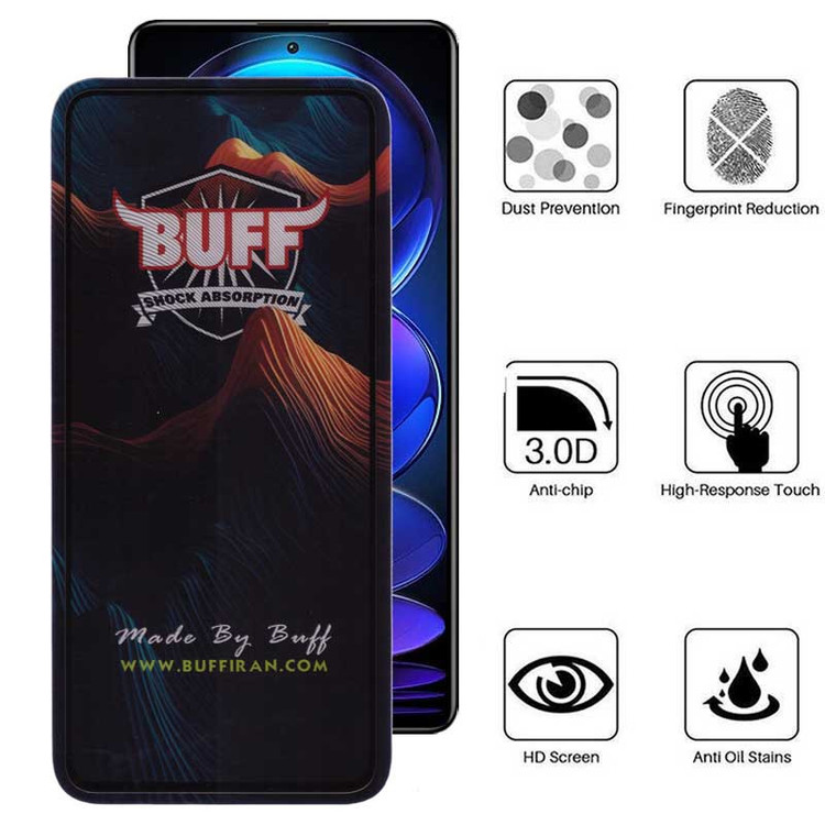 محافظ صفحه نمایش 5D بوف مدل Mountain-G مناسب برای گوشی موبایل شیائومی Redmi Note 12 Pro Plus/Note 12 Pro 4G/5G/Note 12 4G/5G/Note 12 China