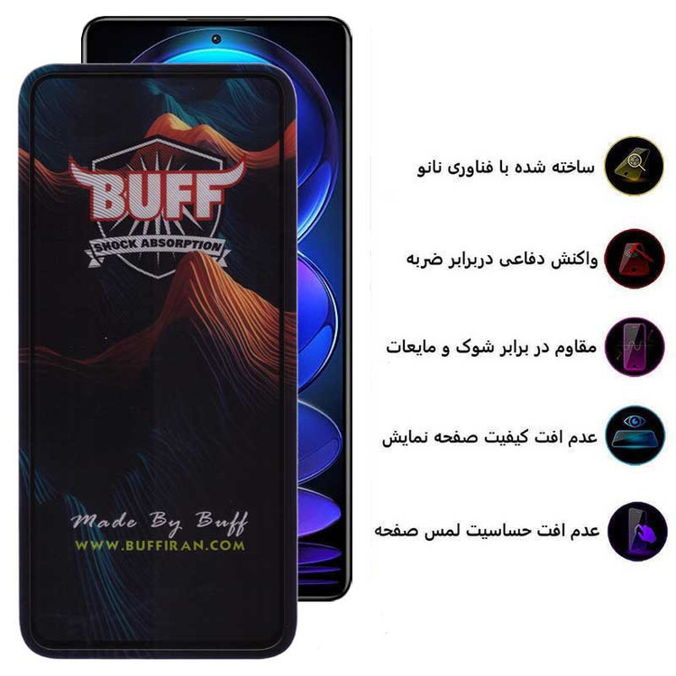 محافظ صفحه نمایش 5D بوف مدل Mountain-G مناسب برای گوشی موبایل شیائومی Redmi Note 12 Pro Plus/Note 12 Pro 4G/5G/Note 12 4G/5G/Note 12 China