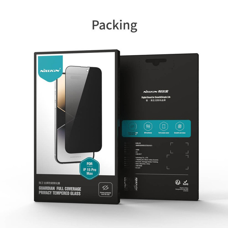 محافظ صفحه نمایش حریم شخصی نیلکین مدل Guardian مناسب برای گوشی موبایل اپل iPhone 15 Pro Max