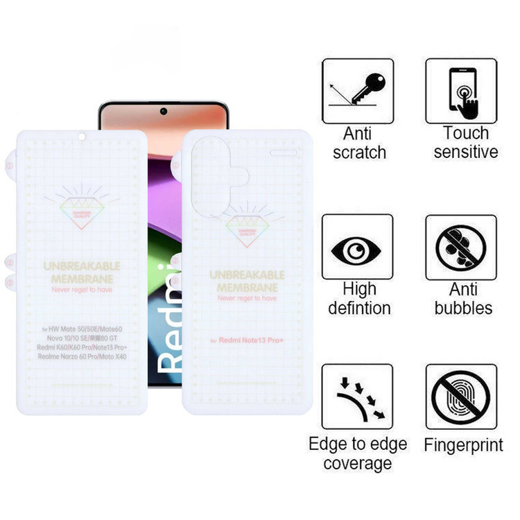 محافظ صفحه نمایش بوف مدل Hydrogel-G مناسب برای گوشی موبایل شیائومی Redmi Note 13 Pro Plus به همراه محافظ پشت گوشی