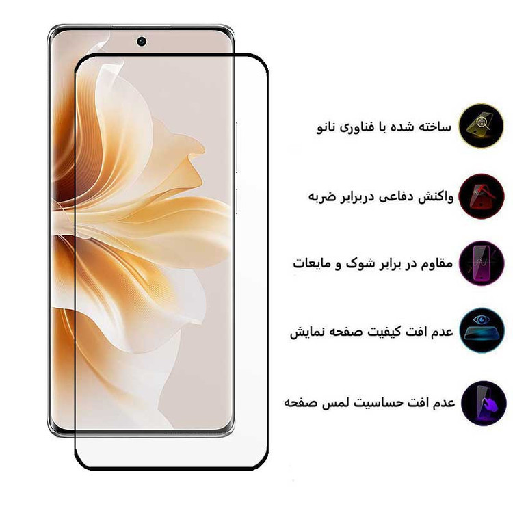 محافظ صفحه نمایش بوف مدل FullGlue-Max-G مناسب برای گوشی موبایل اوپو Oppo Reno11 Pro/ 11/ 11 China/ 10 pro/ 10/ 10 China