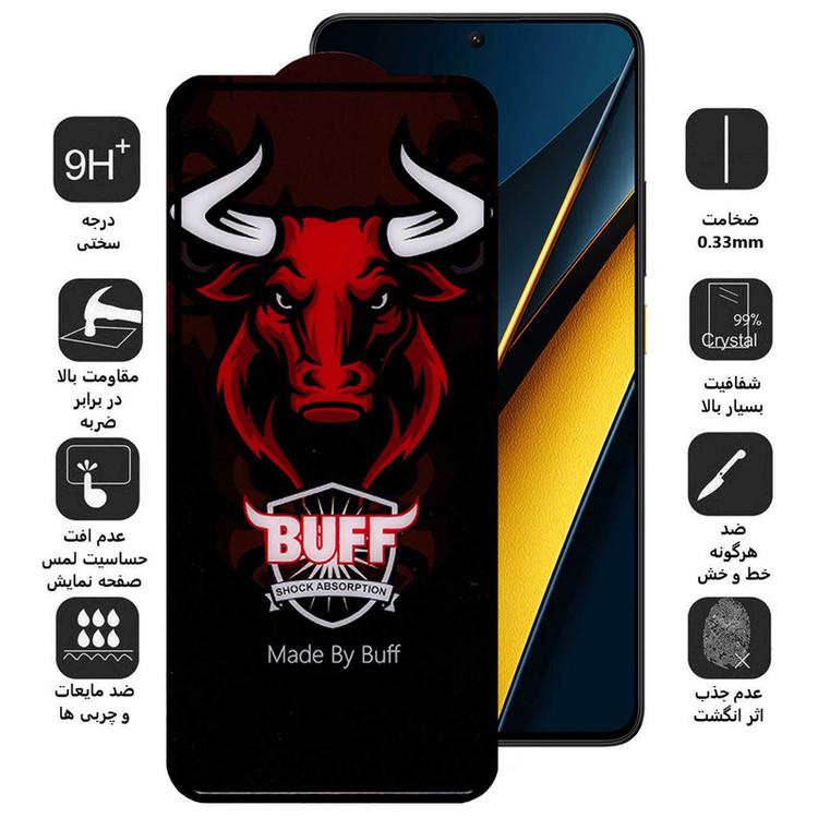 محافظ صفحه نمایش سرامیکی بوف مدل Ceramic Pro-G مناسب برای گوشی موبایل شیائومی Poco X6 Pro / X6 / M6 Pro 4G