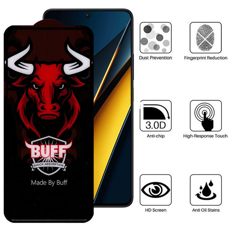 محافظ صفحه نمایش سرامیکی بوف مدل Ceramic Pro-G مناسب برای گوشی موبایل شیائومی Poco X6 Pro / X6 / M6 Pro 4G