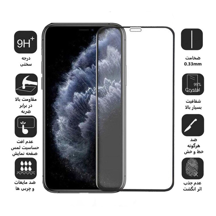 محافظ صفحه نمایش 5D مات بوف مدل 5D-Matte-G مناسب برای گوشی موبایل اپل iPhone 11 Pro /XS/X