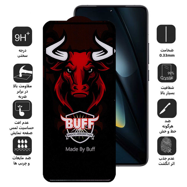 محافظ صفحه نمایش بوف مدل Ceramic Pro-G مناسب برای گوشی موبایل شیائومی Poco F6 Pro / F6 / Redmi Turbo 3