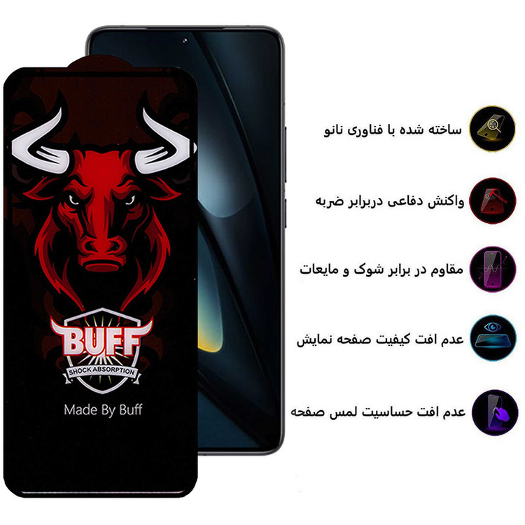 محافظ صفحه نمایش بوف مدل Ceramic Pro-G مناسب برای گوشی موبایل شیائومی Poco F6 Pro / F6 / Redmi Turbo 3