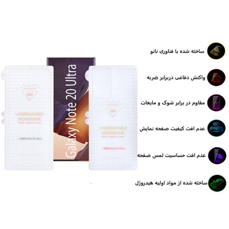 محافظ صفحه نمایش بوف مدل Hg15-G مناسب برای گوشی موبایل سامسونگ Galaxy Note 20 Utra به همراه محافظ پشت گوشی