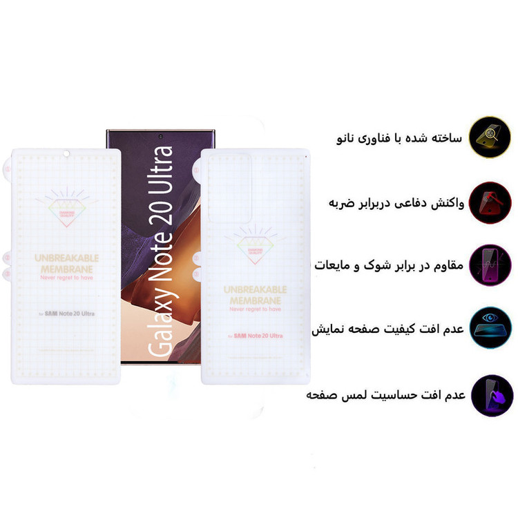 محافظ صفحه نمایش بوف مدل Hg15-G مناسب برای گوشی موبایل سامسونگ Galaxy Note 20 Utra به همراه محافظ پشت گوشی