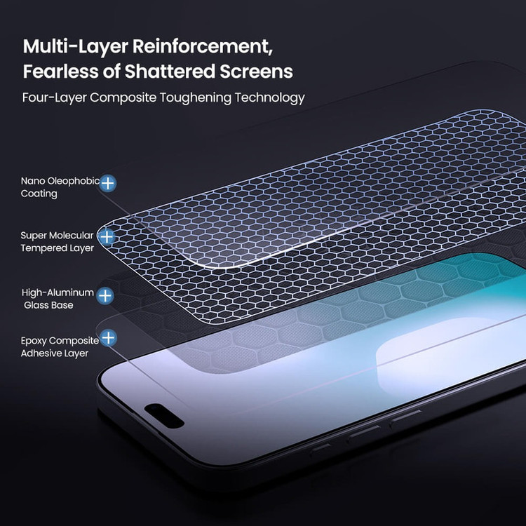 محافظ صفحه نمایش نیلکین مدل H Plus Pro مناسب برای گوشی موبایل اپل iPhone 17 Pro /17 /16 Pro به همراه کیت نصب آسان