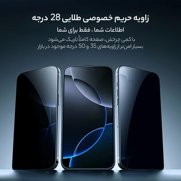 محافظ صفحه نمایش حریم شخصی نیلکین مدل Guardian Privacy مناسب برای گوشی موبایل اپل iPhone 16/15 به همراه کیت نصب