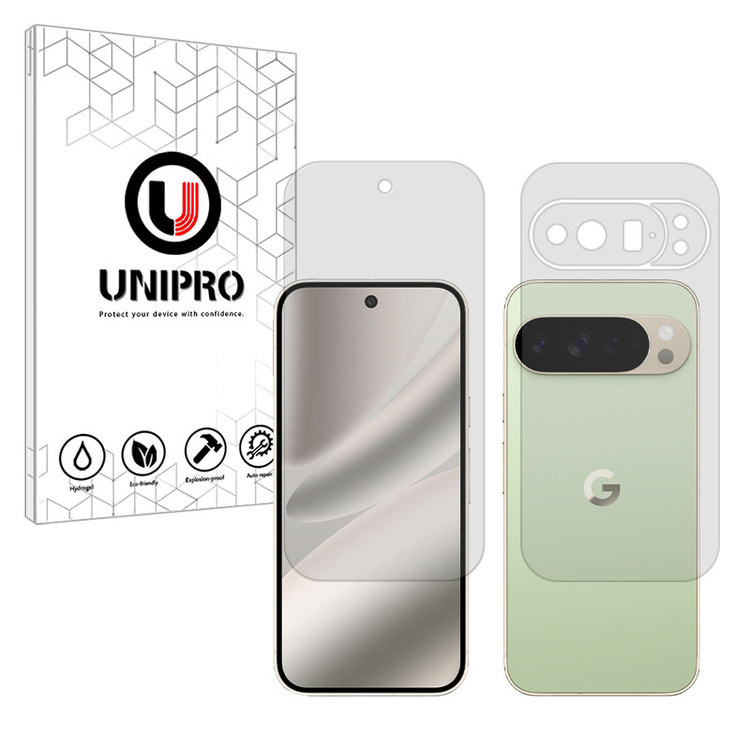 محافظ صفحه نمایش شفاف یونی پرو مدل Explosion Proof مناسب برای گوشی موبایل گوگل Pixel 10 Pro XL به همراه محافظ پشت گوشی