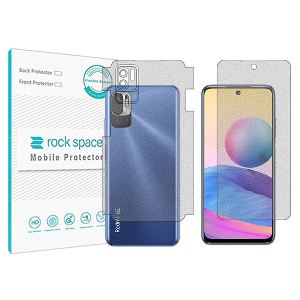 محافظ صفحه نمایش مات راک اسپیس مدل HyMTT مناسب برای گوشی موبایل شیائومی Redmi Note 10 5G به همراه محافظ پشت