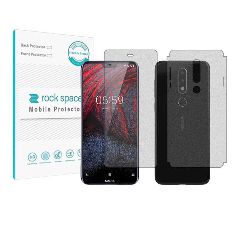 محافظ صفحه نمایش مات راک اسپیس مدل HyMTT مناسب برای گوشی موبایل نوکیا 6.1 Plus به همراه محافظ پشت گوشی