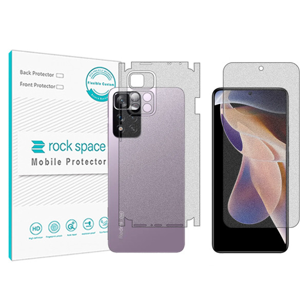محافظ صفحه نمایش مات راک اسپیس مدل HyMTT  مناسب برای گوشی موبایل شیائومی Redmi Note 11 Pro China به همراه محافظ پشت گوشی