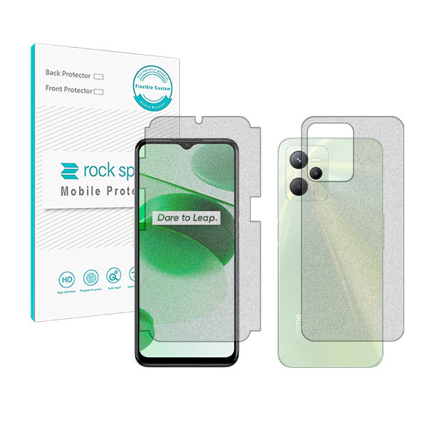 محافظ صفحه نمایش مات راک اسپیس مدل HyMTT مناسب برای گوشی موبایل ریلمی C35 به همراه محافظ پشت گوشی