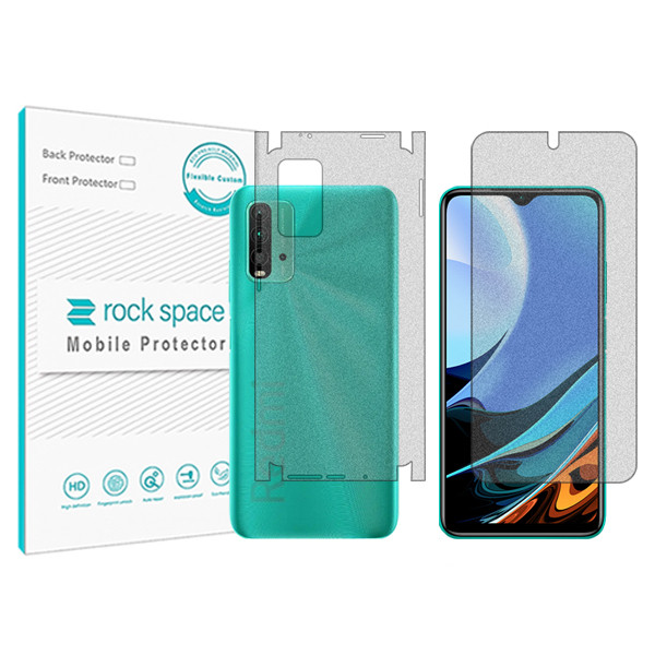 محافظ صفحه نمایش مات راک اسپیس مدل HyMTT مناسب برای گوشی موبایل  شیائومی Redmi 9 Power  به همراه محافظ پشت