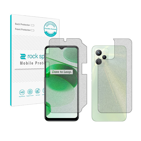 محافظ صفحه نمایش مات راک اسپیس مدل HyMTT مناسب برای گوشی موبایل ریلمی C35 به همراه محافظ پشت گوشی