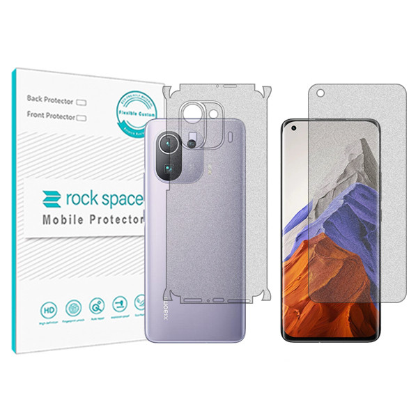 محافظ صفحه نمایش مات راک اسپیس مدل HyMTT مناسب برای گوشی موبایل شیائومی Mi 11 Pro به همراه محافظ پشت گوشی