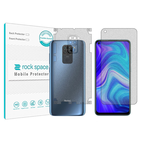 محافظ صفحه نمایش مات راک اسپیس مدل HyMTT مناسب برای گوشی موبایل شیائومی Redmi Note 9 (Overseas) به همراه محافظ پشت