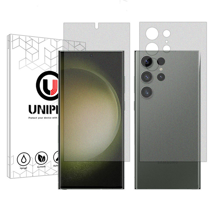 محافظ صفحه نمایش مات یونی پرو مدل Explosion Proof مناسب برای گوشی موبایل سامسونگ Galaxy S23 Ultra به همراه محافظ پشت گوشی