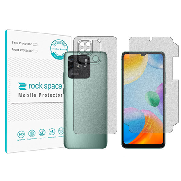 محافظ صفحه نمایش مات راک اسپیس مدل HyMTT مناسب برای گوشی موبایل شیائومی Redmi 10C به همراه محافظ پشت گوشی