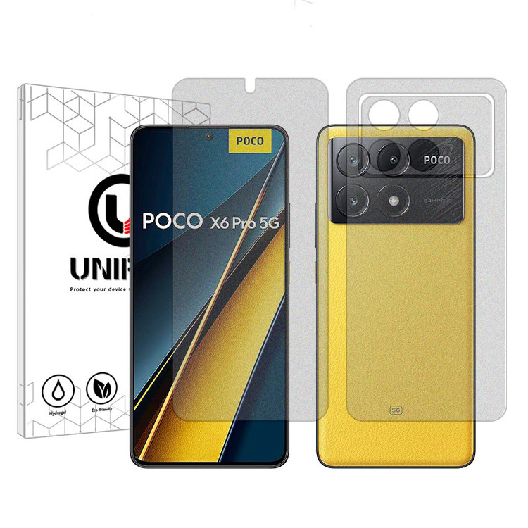 محافظ صفحه نمایش مات یونی پرو مدل Explosion Proof مناسب برای گوشی موبایل شیائومی Poco X6 Pro به همراه محافظ پشت گوشی