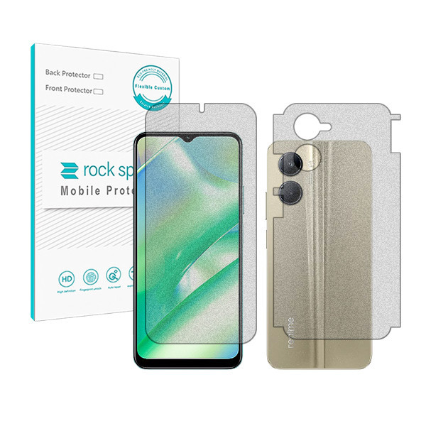 محافظ صفحه نمایش مات راک اسپیس مدل HyMTT مناسب برای گوشی موبایل ریلمی C33 به همراه محافظ پشت گوشی