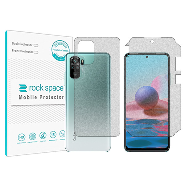 محافظ صفحه نمایش مات راک اسپیس مدل HyMTT مناسب برای گوشی موبایل شیائومی Redmi Note 10 به همراه محافظ پشت