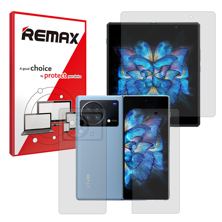 محافظ صفحه نمایش مات ریمکس مدل Resistant مناسب برای گوشی موبایل ویوو X Fold به همراه محافظ پشت گوشی