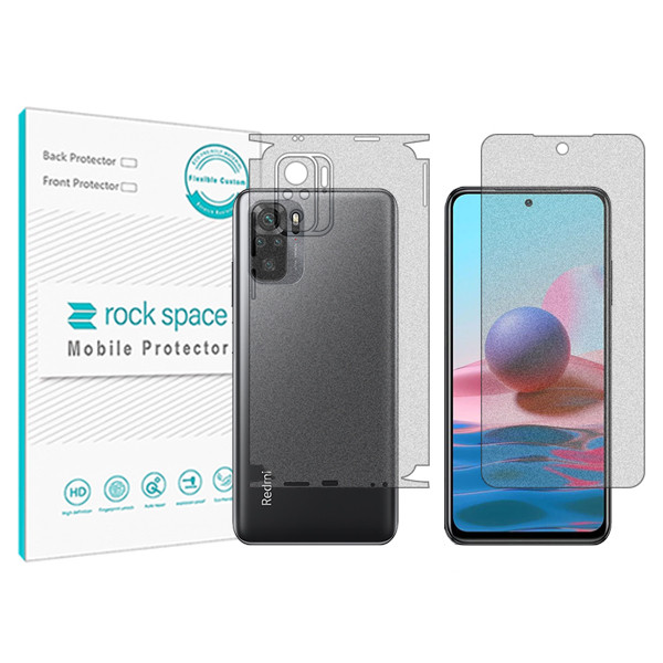محافظ صفحه نمایش مات راک اسپیس مدل HyMTT مناسب برای گوشی موبایل شیائومی Redmi Note 10 S به همراه محافظ پشت