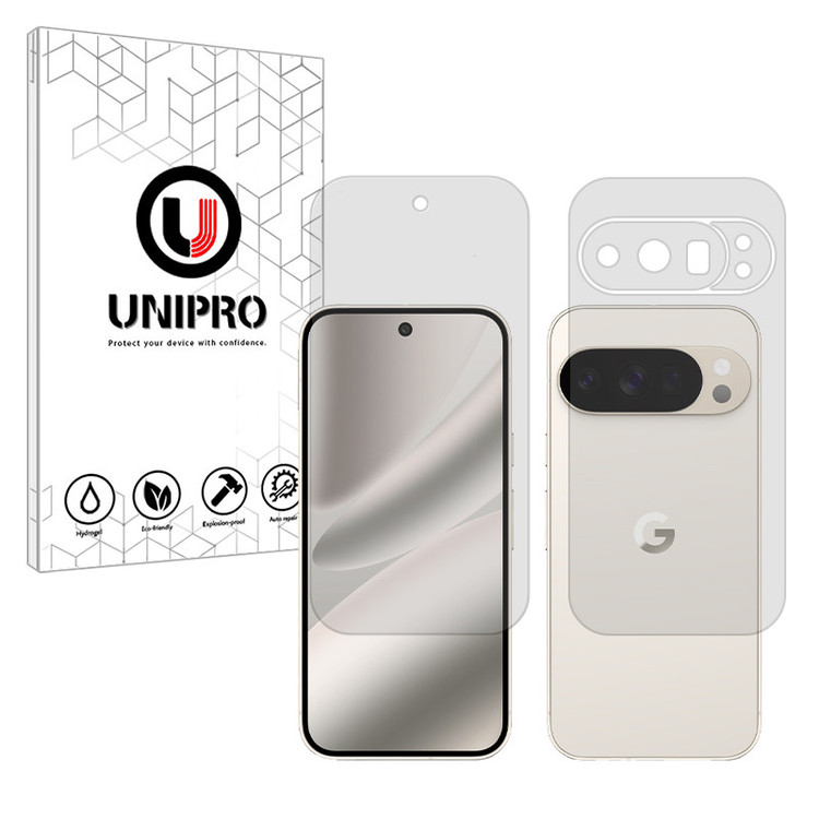 محافظ صفحه نمایش شفاف یونی پرو مدل Explosion Proof مناسب برای گوشی موبایل گوگل Pixel 10 Pro به همراه محافظ پشت گوشی